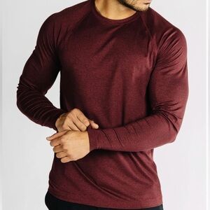 RHONE Reign Crew Neck Long Sleeve Heathered Fabric Shirt Lightweight Men’s Top M
